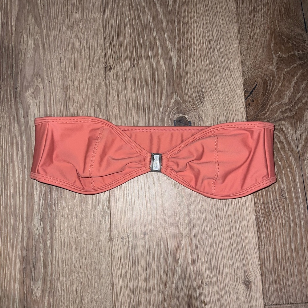 brand new fae strapless pretty coral bikini top